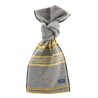 FAIRBAULT WOOLEN MILL CO WEEKENDER STRIPE WOOL SCARF - CHARCOAL AND GOLD