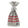 FARIBAULT WOOLEN MILL CO TRAPPER WOOL SCARF - GREY AND RED
