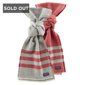FARIBAULT WOOLEN MILL CO TRAPPER WOOL SCARVES - RED AND GREY