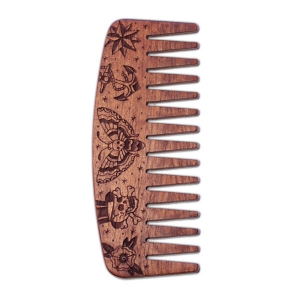 TATTOO NO.9 - BIG RED BEARD COMBS - MAKORE WOOD - SPECIAL EDITION