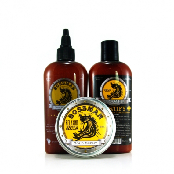 THE ESSENTIAL CARE PACKAGE - BOSSMAN BRANDS JELLY™ BEARD KIT - GOLD SCENT