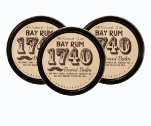 3 tins of 1740 Bay Rum Beard balm