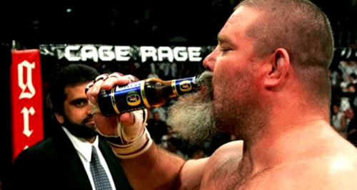 Tank Abbott beard drinking a beer