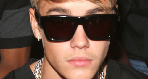 Here is Justin Bieber with his baby mustache