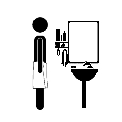 icone d'un homme à la salle de bain
