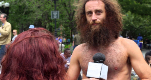 bearded man interviewed
