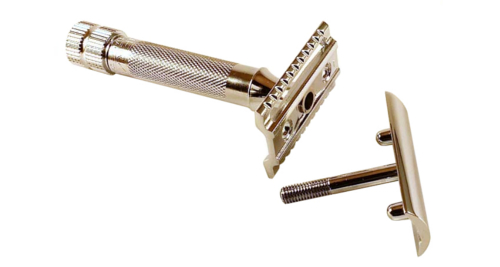 Here is the two pieces Merkur 34C safety razor into all his smallest parts.