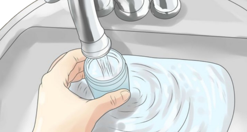 Here is a glass of warm water that will be useful for shaving