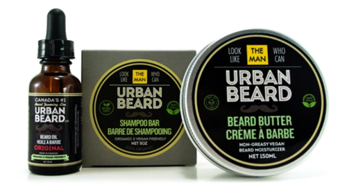 Voici l'ensemble d'entretien de barbe Urban Beard