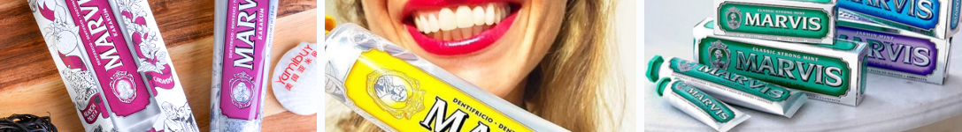 Images vedettes de la marque de dentifrices Marvis