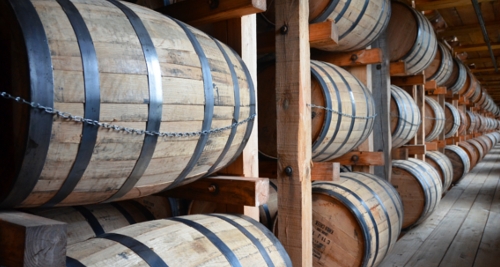 Here are bourbon barrels
