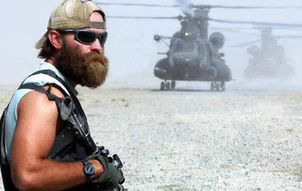 us army badass bearded with gun