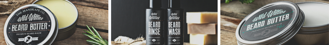 Images vedettes de la marque de produits de soin de barbe Wild Willies